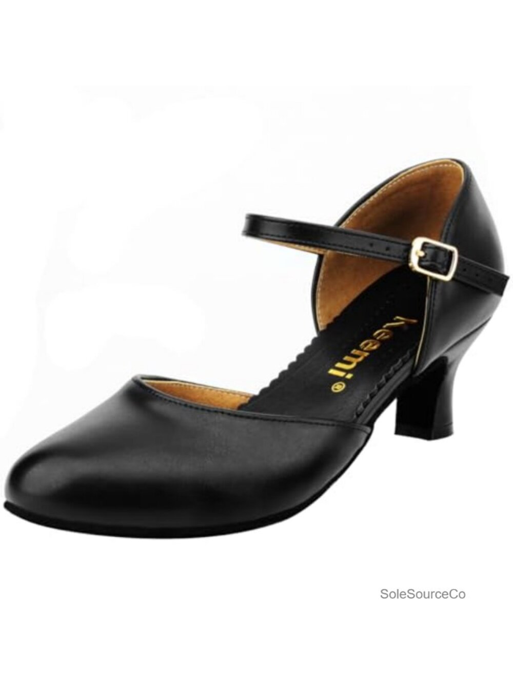 Women's Leather Ankle Strap Dance Shoes, Suede Sole Latin Salsa Tango Heels,